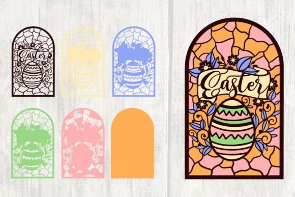 3D SVG Shadow Boxes: Easter Egg Layered Paper Stained Glass