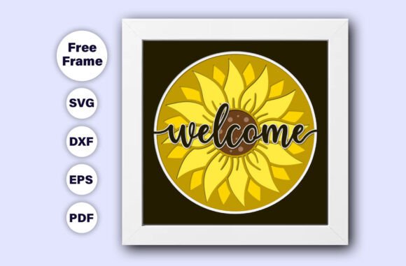 3D SVG Shadow Boxes: Sunflower Welcome Review