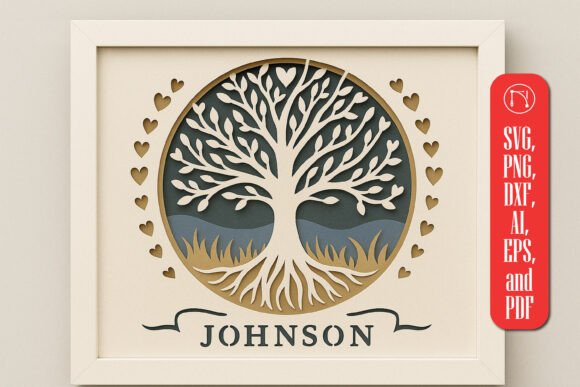 3D SVG Shadow Boxes: Tree with Heart