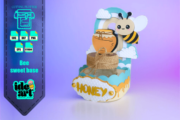Bee Candy Bar Base: 3D SVG Shapes for Branding