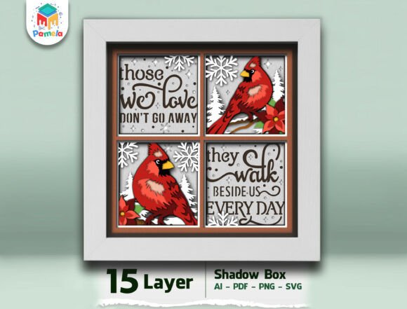 Cardinal Memorial 3D SVG for Christmas