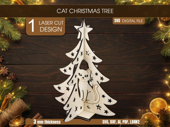 Cat Christmas Tree 3D SVG Laser Cut Review