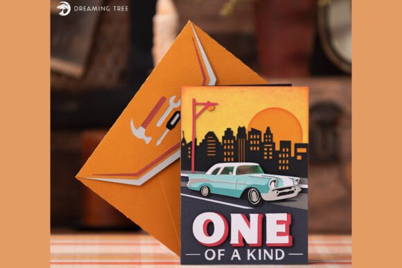 Classic Cruiser Card SVG: 3D Greeting Cards