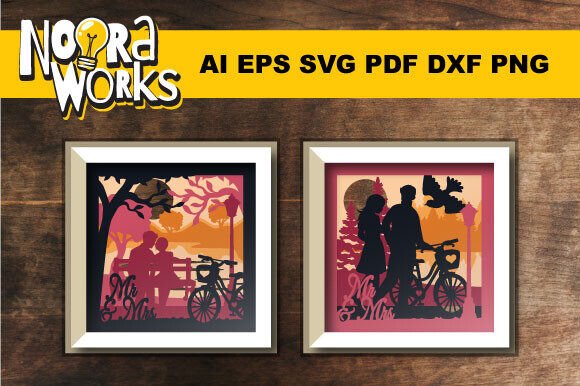 Couple Paper Cut Shadow Box 3D SVG Review