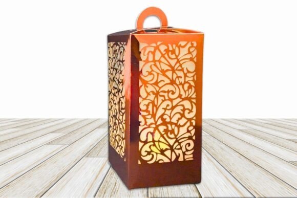 Elegant Hanging Lantern 3D SVG for Gift Boxes