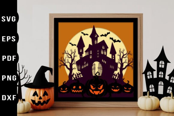 Haunted House 3D SVG for Shadow Boxes