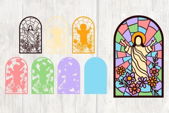 Jesus and Flowers 3D SVG for Shadow Boxes