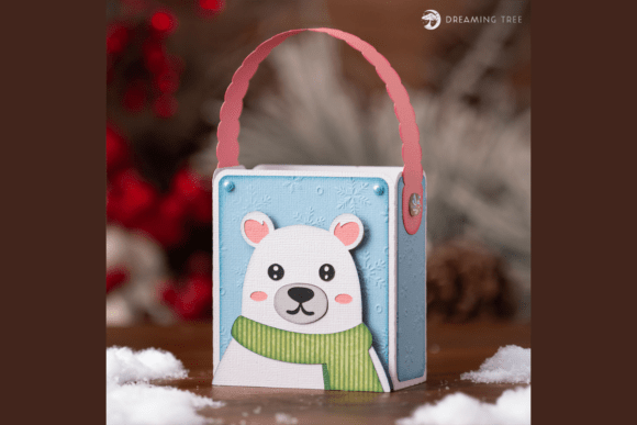 Polar Bear Treat Bag 3D SVG for Christmas