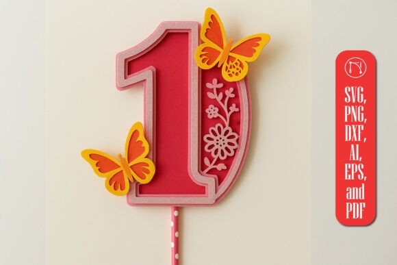 Reviewing the 3D Butterfly Number 1 Topper SVG