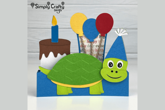 Turtle Birthday Card: A 3D SVG for Birthdays