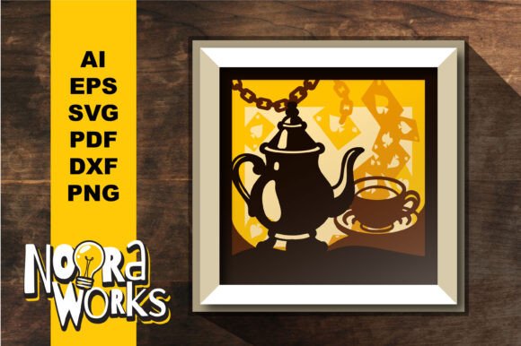 Whimsical Tea Time 3D SVG Shadow Boxes